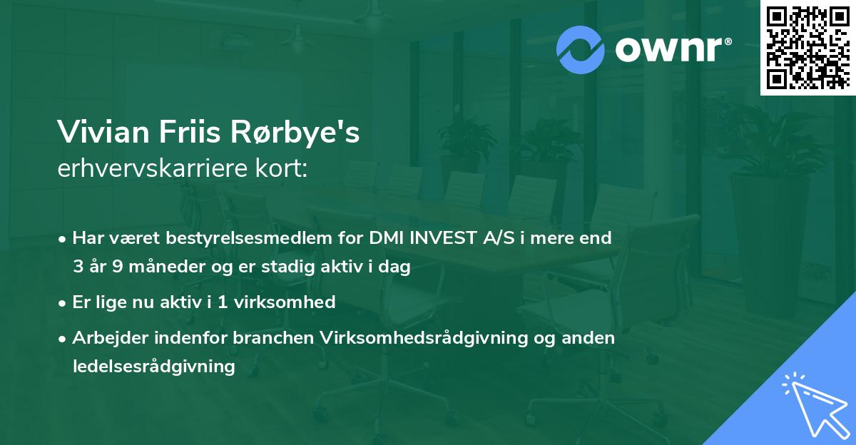 Vivian Friis Rørbye's erhvervskarriere kort
