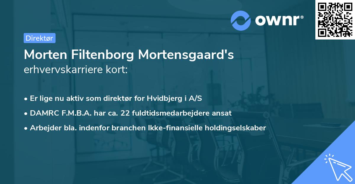 Morten Filtenborg Mortensgaard's erhvervskarriere kort