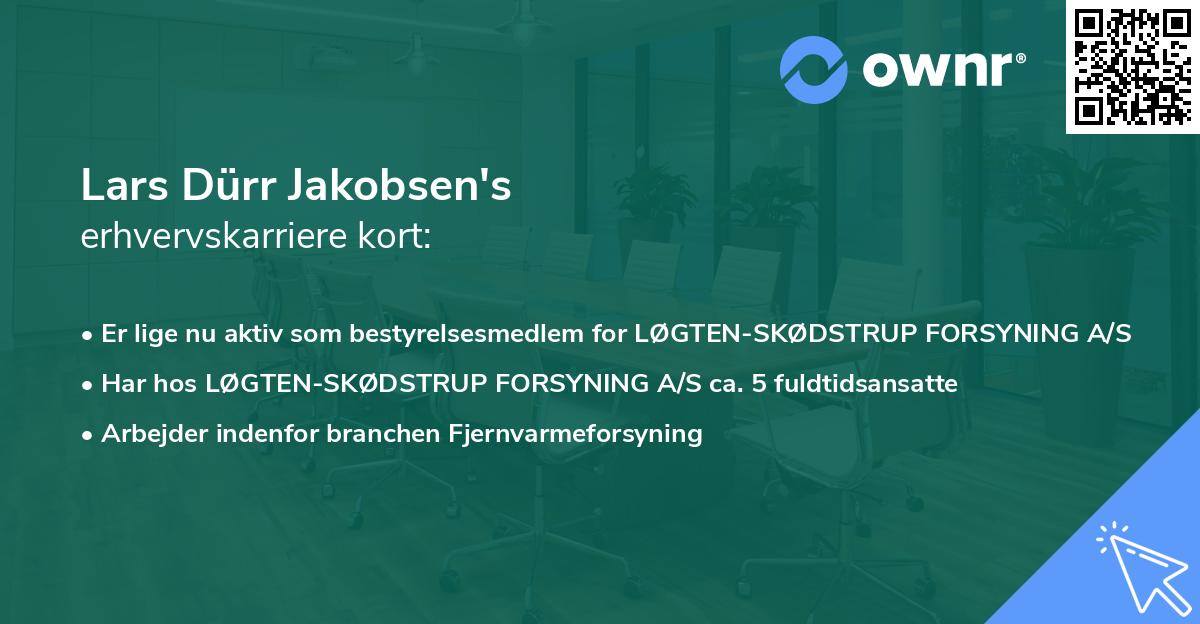 Lars Dürr Jakobsen's erhvervskarriere kort