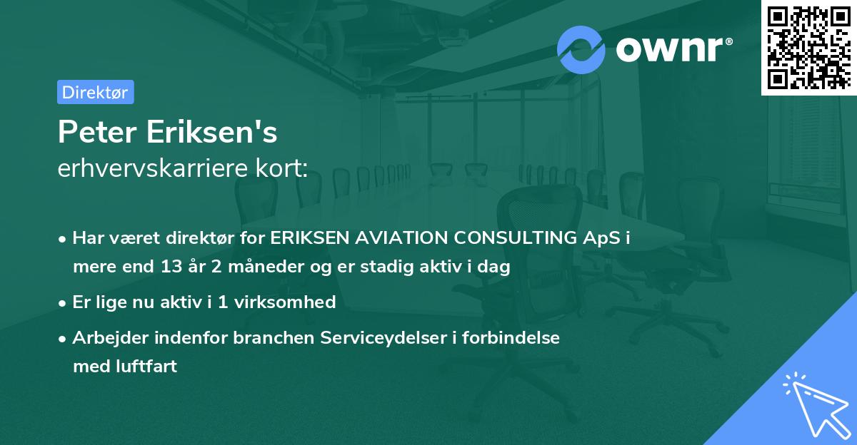 Peter Eriksen's erhvervskarriere kort