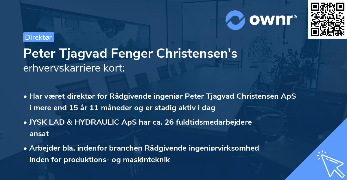 Peter Tjagvad Fenger Christensen's erhvervskarriere kort