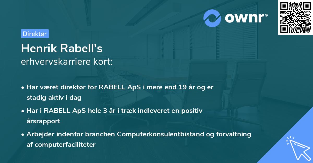 Henrik Rabell's erhvervskarriere kort