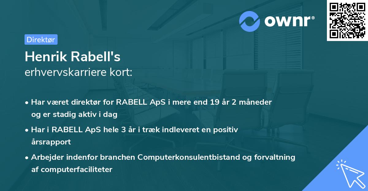 Henrik Rabell's erhvervskarriere kort