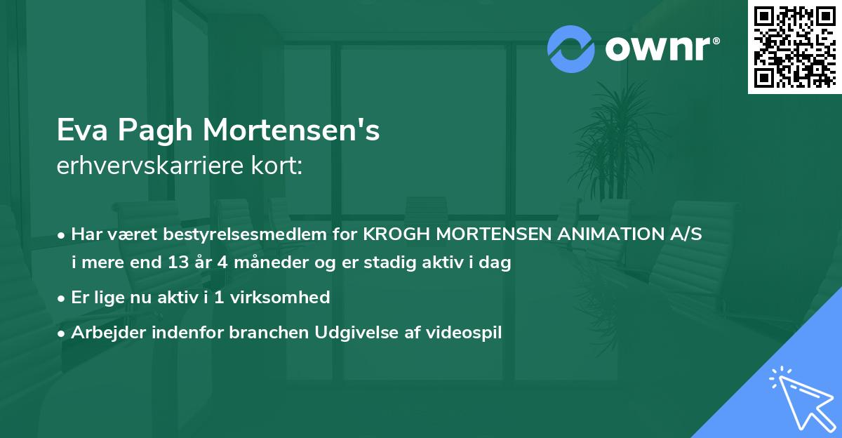 Eva Pagh Mortensen's erhvervskarriere kort