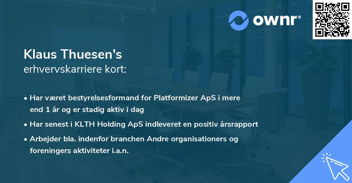 Klaus Thuesen's erhvervskarriere kort