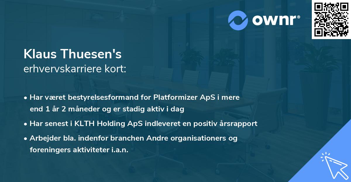Klaus Thuesen's erhvervskarriere kort