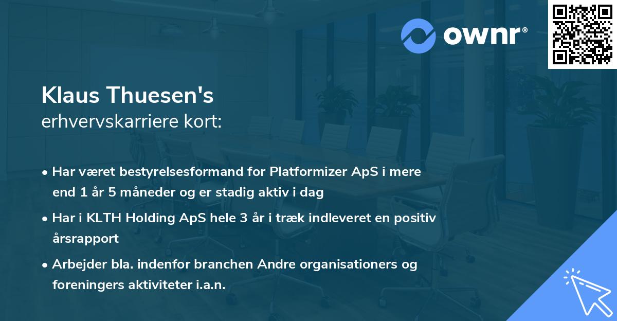 Klaus Thuesen's erhvervskarriere kort