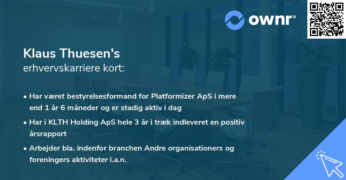 Klaus Thuesen's erhvervskarriere kort