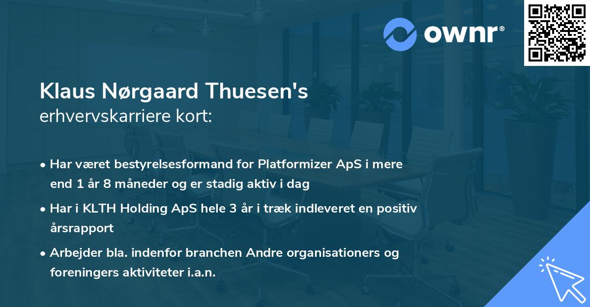 Klaus Nørgaard Thuesen's erhvervskarriere kort