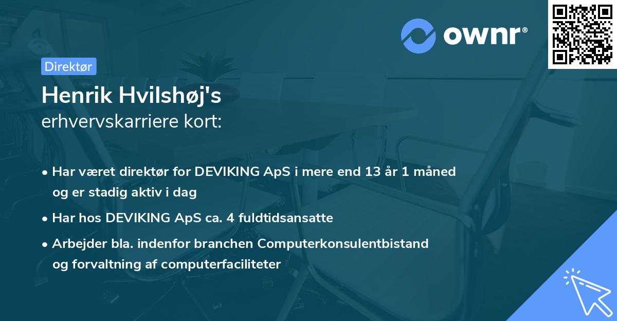 Henrik Hvilshøj's erhvervskarriere kort