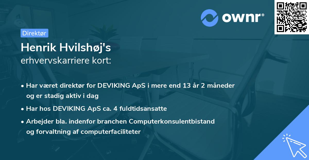 Henrik Hvilshøj's erhvervskarriere kort