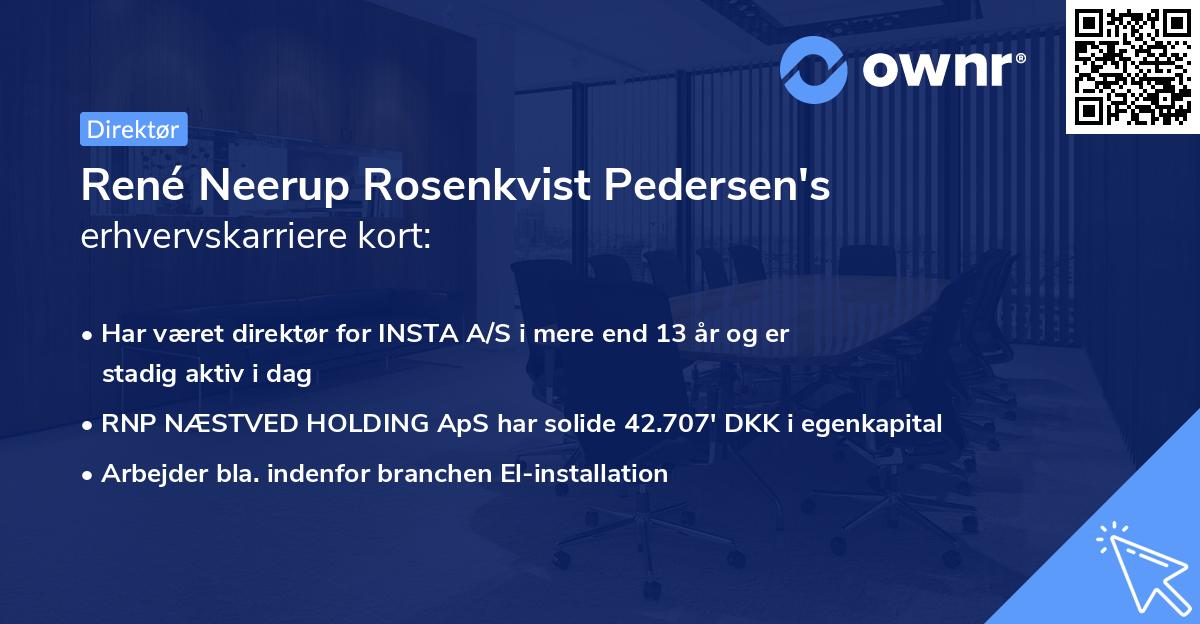 René Neerup Rosenkvist Pedersen's erhvervskarriere kort