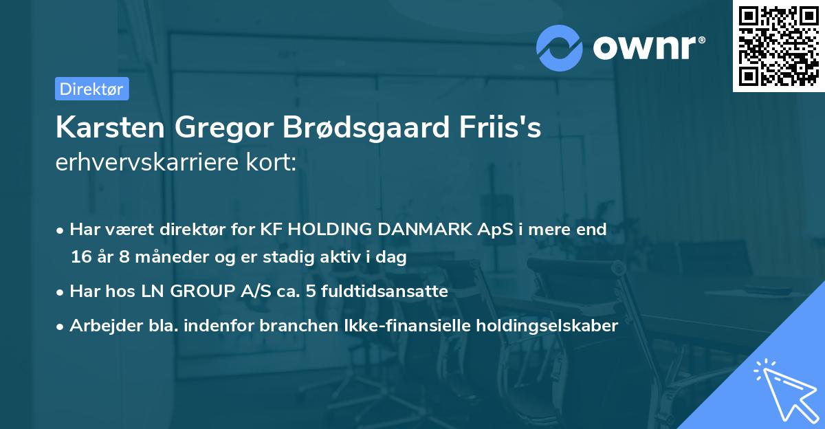 Karsten Gregor Brødsgaard Friis's erhvervskarriere kort