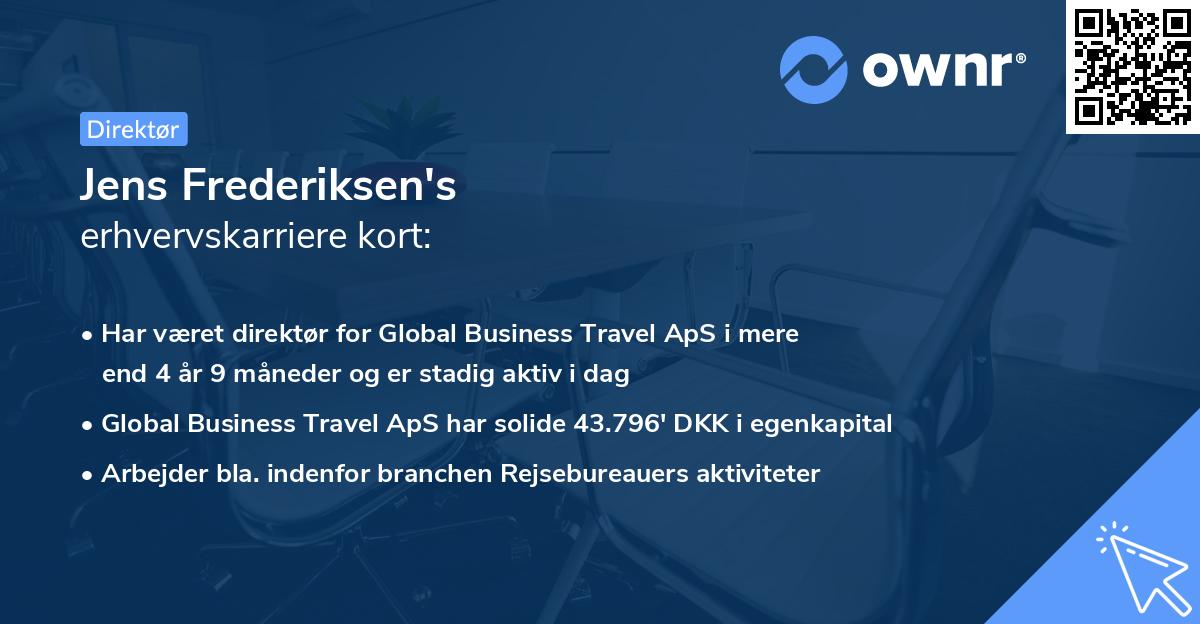 Jens Frederiksen's erhvervskarriere kort
