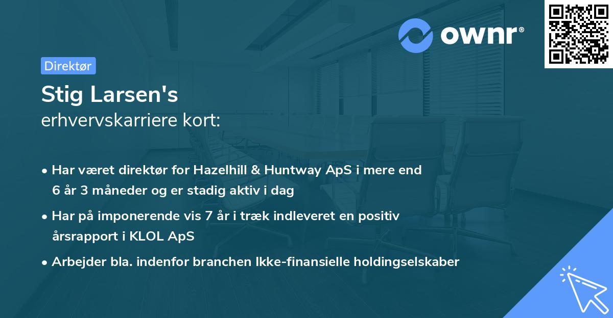 Stig Larsen's erhvervskarriere kort