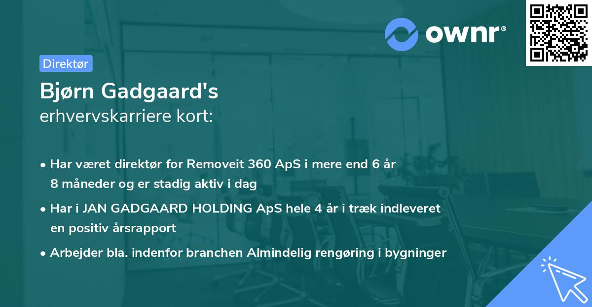 Bjørn Gadgaard's erhvervskarriere kort