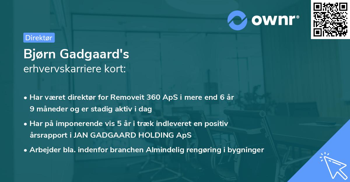 Bjørn Gadgaard's erhvervskarriere kort
