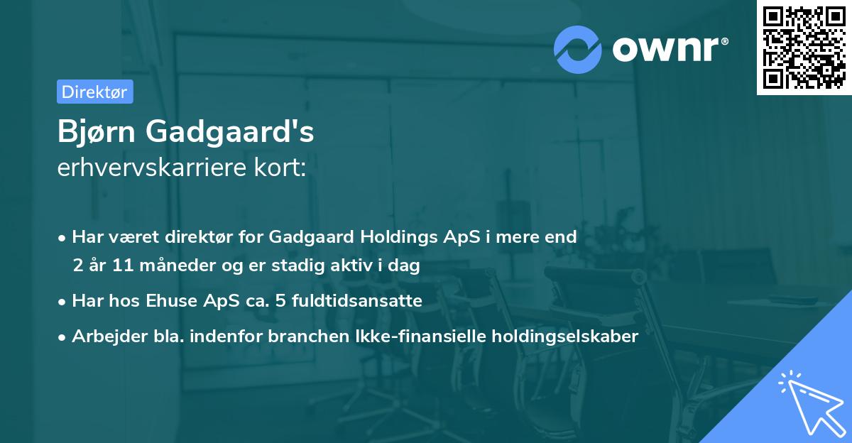 Bjørn Gadgaard's erhvervskarriere kort
