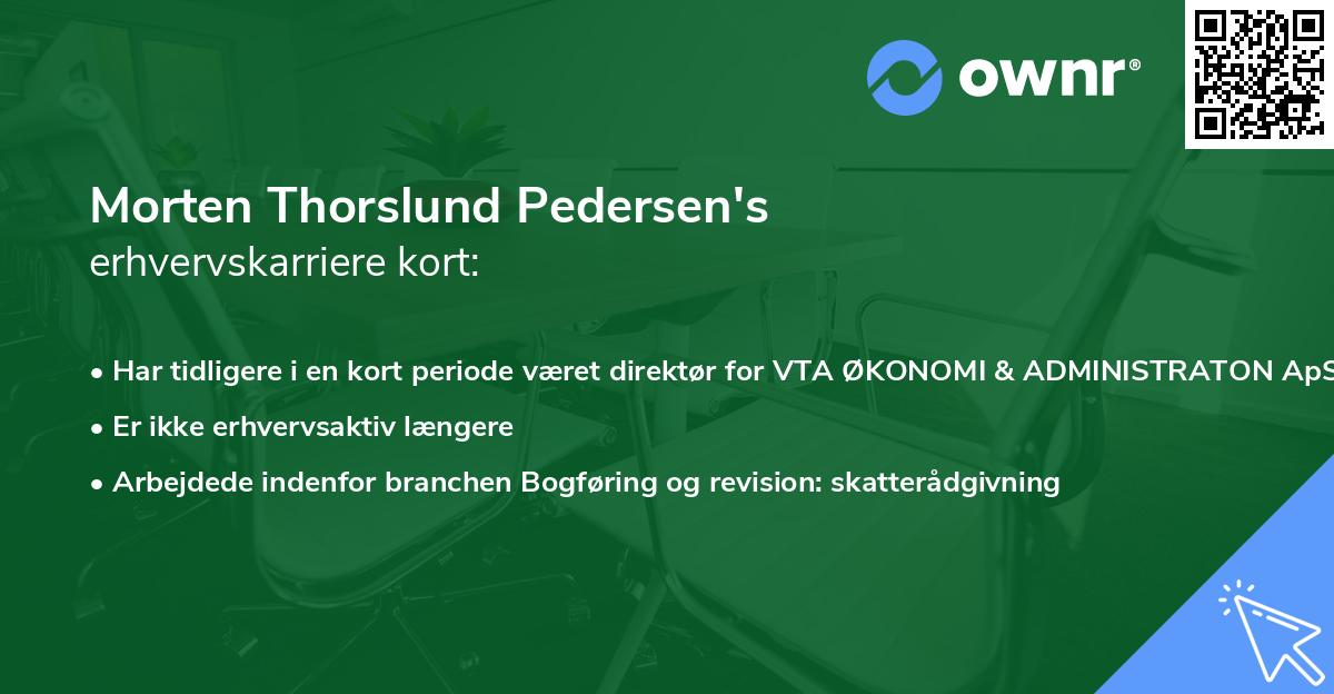 Morten Thorslund Pedersen's erhvervskarriere kort