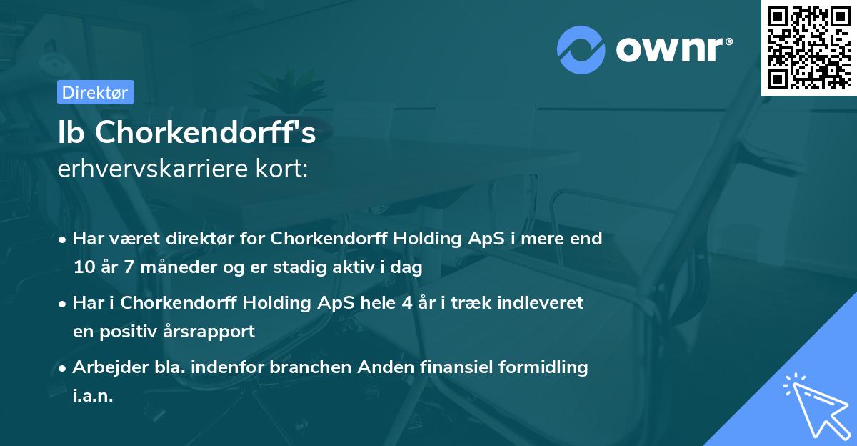 Ib Chorkendorff's erhvervskarriere kort