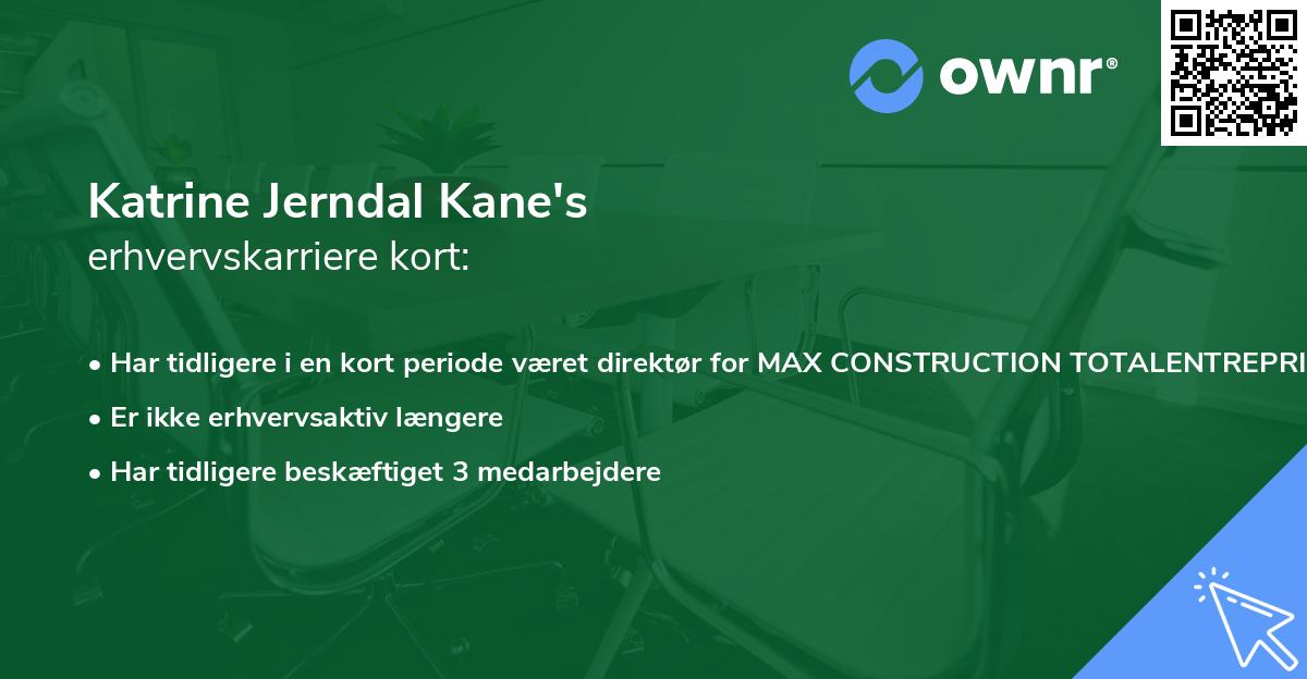 Katrine Jerndal Kane's erhvervskarriere kort