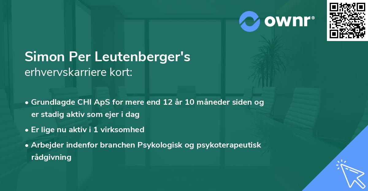 Simon Per Leutenberger's erhvervskarriere kort
