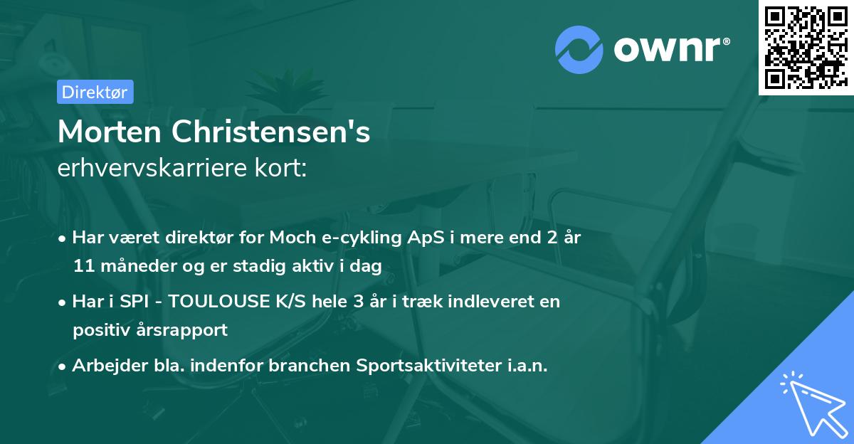 Morten Christensen's erhvervskarriere kort