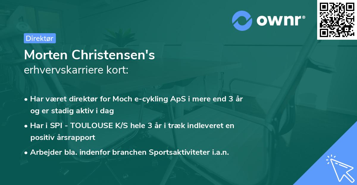 Morten Christensen's erhvervskarriere kort