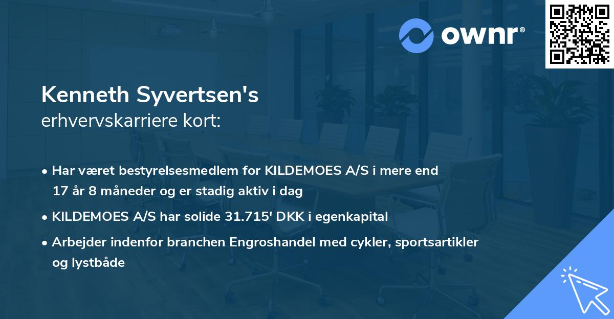 Kenneth Syvertsen's erhvervskarriere kort