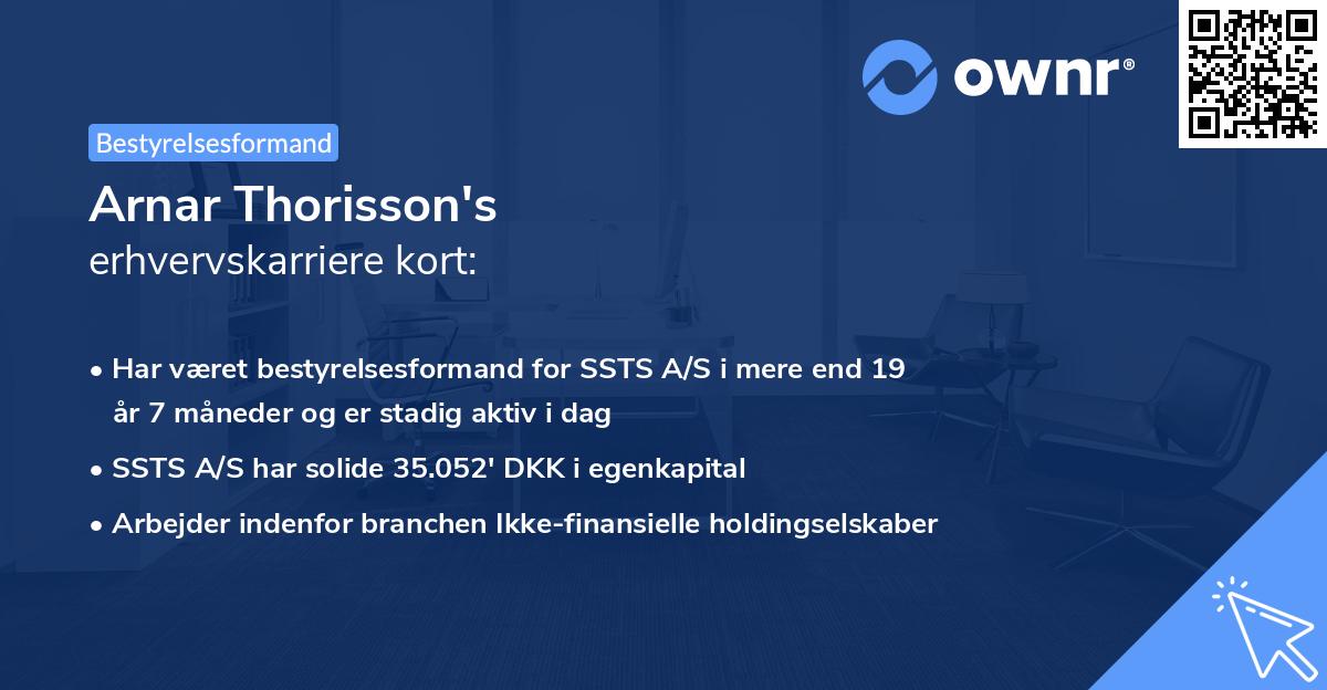 Arnar Thorisson's erhvervskarriere kort