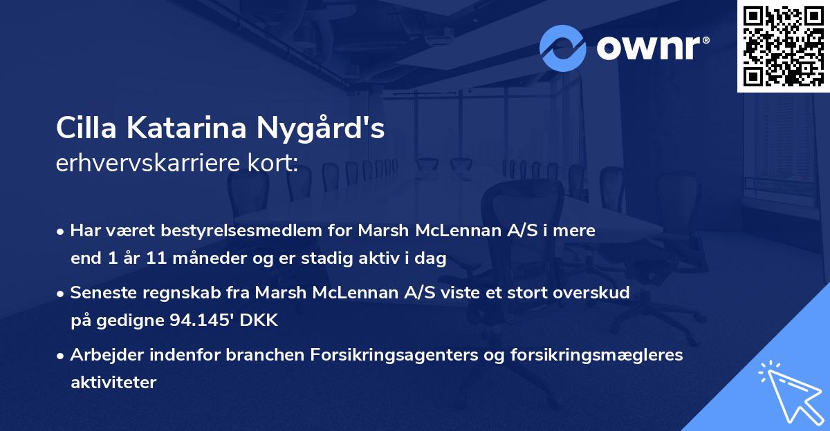 Cilla Katarina Nygård's erhvervskarriere kort