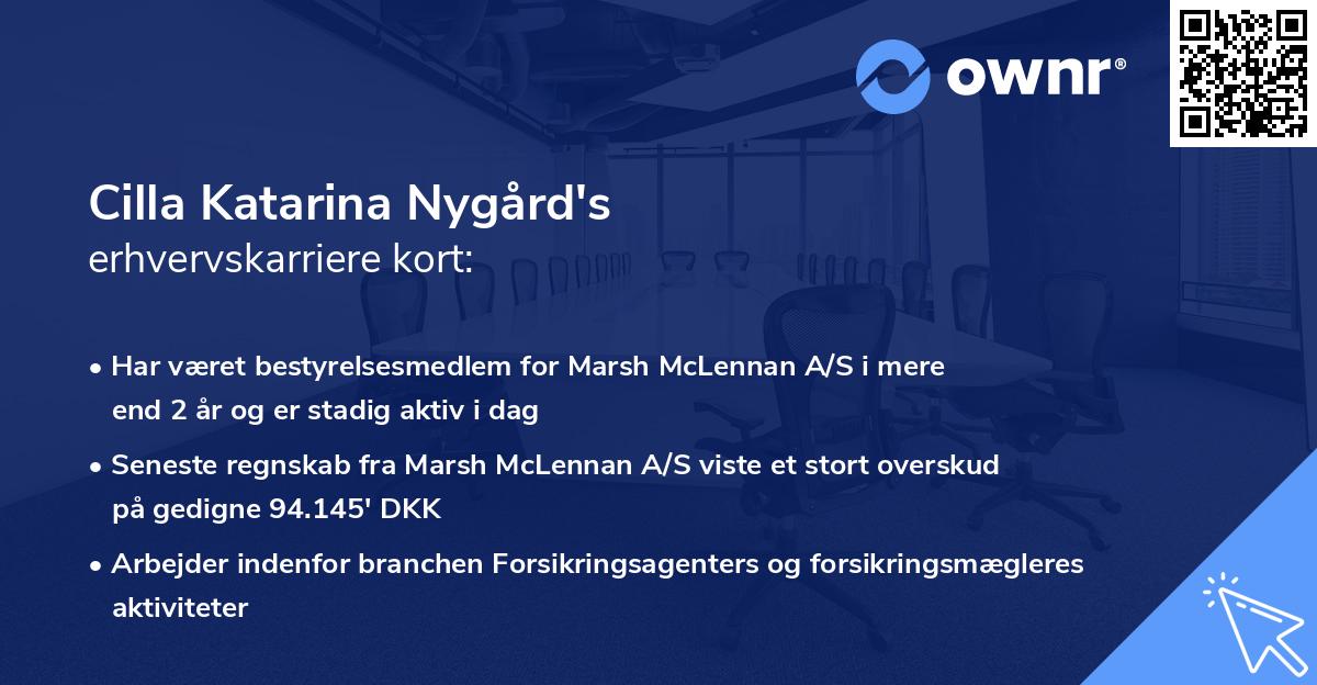 Cilla Katarina Nygård's erhvervskarriere kort