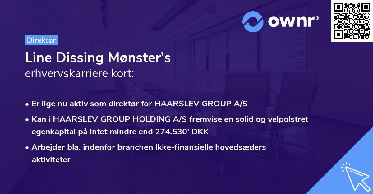 Line Dissing Mønster's erhvervskarriere kort
