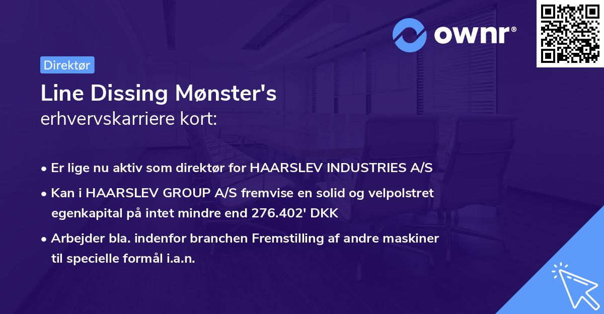 Line Dissing Mønster's erhvervskarriere kort