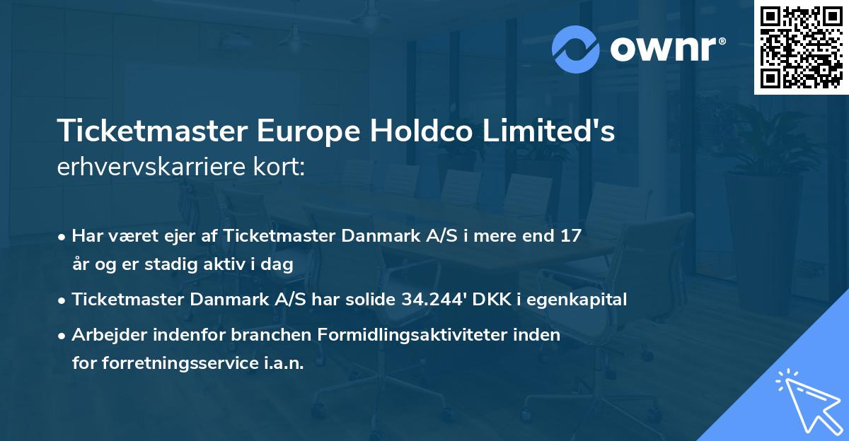 Ticketmaster Europe Holdco Limited's erhvervskarriere kort