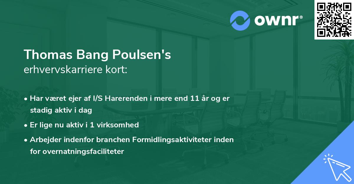 Thomas Bang Poulsen's erhvervskarriere kort