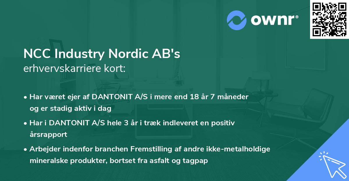 NCC Industry Nordic AB's erhvervskarriere kort