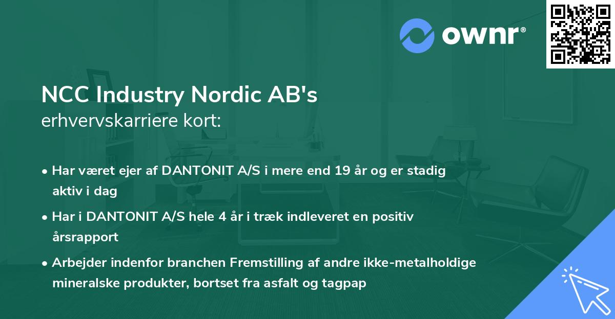 NCC Industry Nordic AB's erhvervskarriere kort