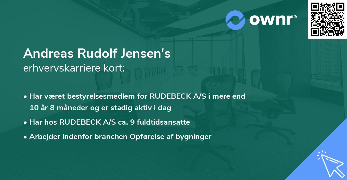 Andreas Rudolf Jensen's erhvervskarriere kort