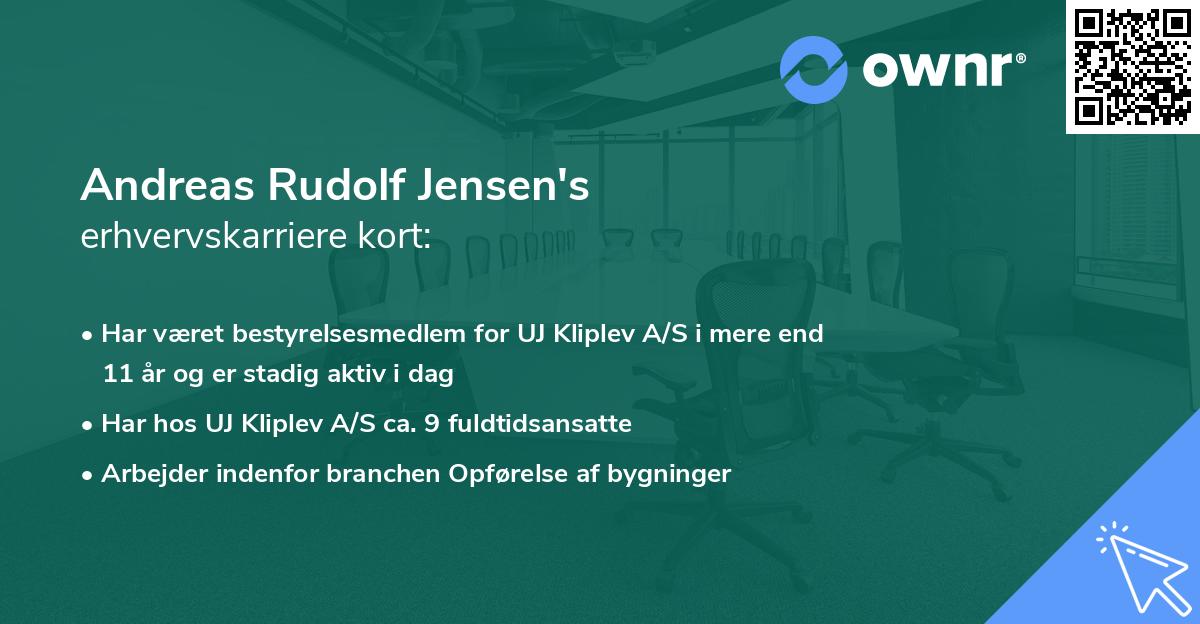 Andreas Rudolf Jensen's erhvervskarriere kort