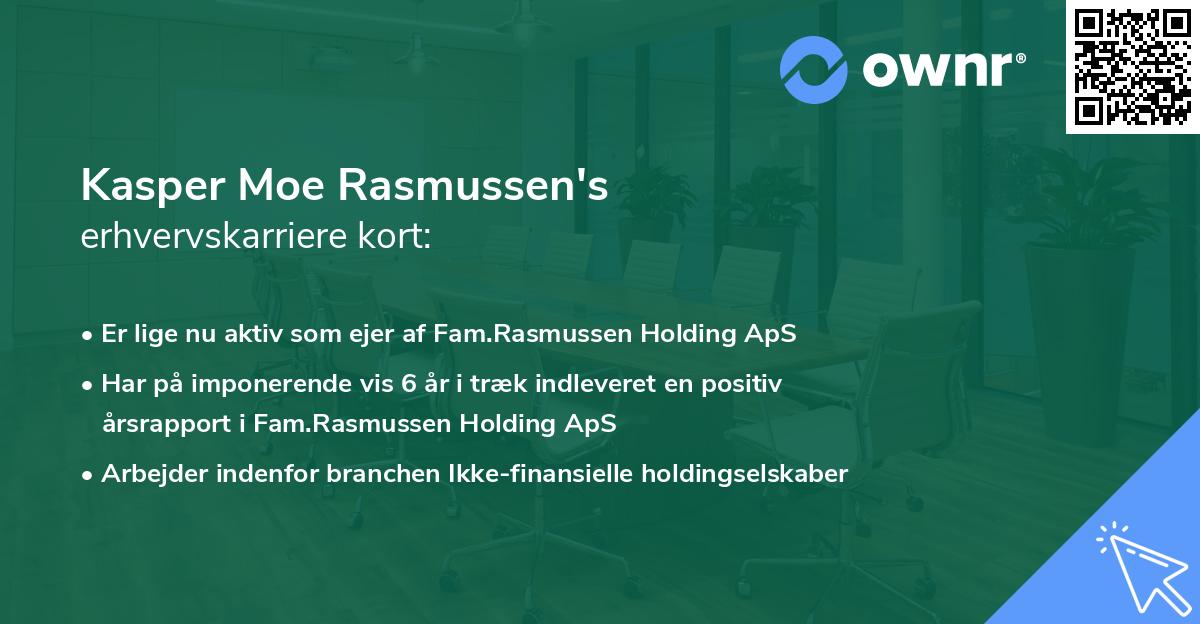 Kasper Moe Rasmussen's erhvervskarriere kort