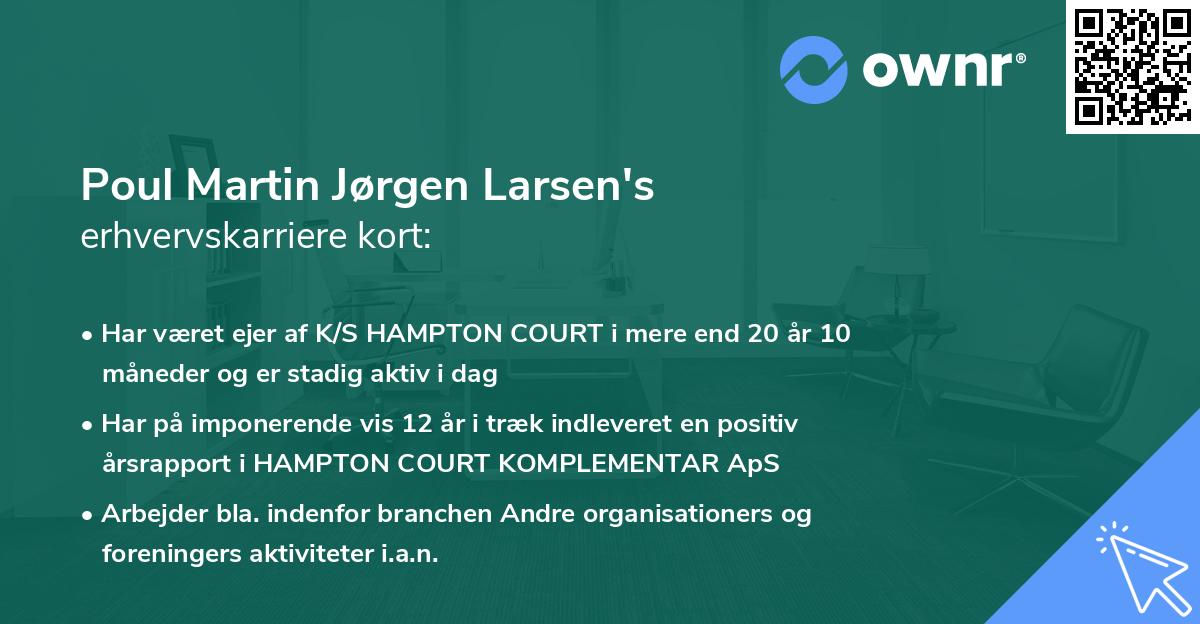 Poul Martin Jørgen Larsen's erhvervskarriere kort