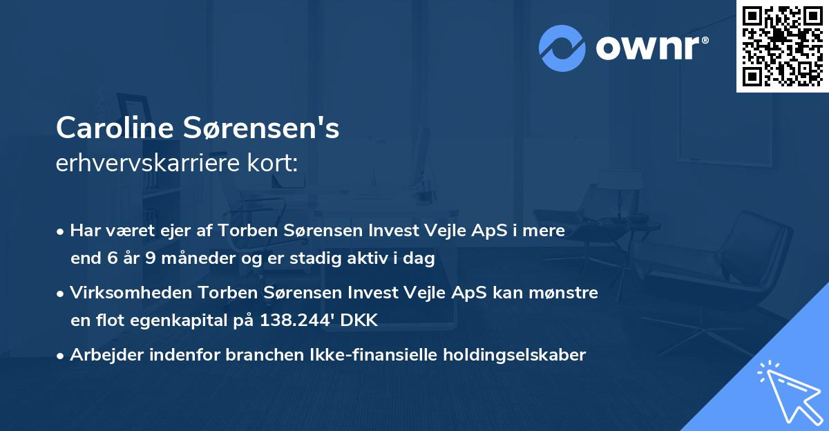 Caroline Sørensen's erhvervskarriere kort