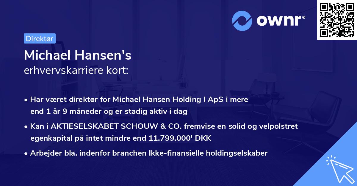 Michael Hansen's erhvervskarriere kort