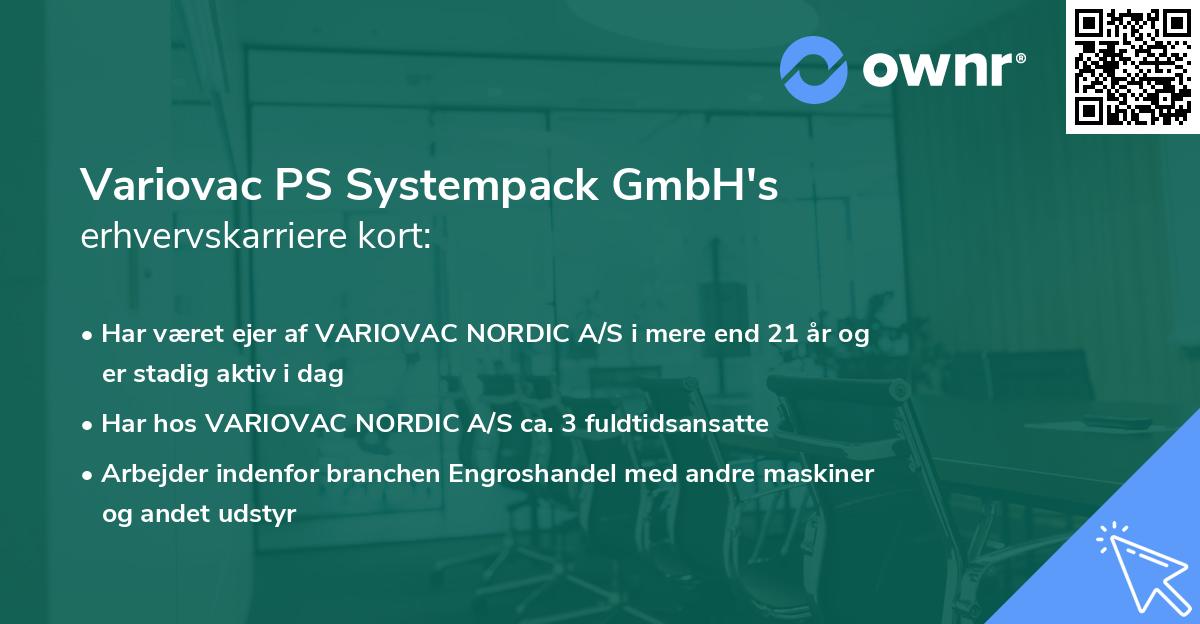 Variovac PS Systempack GmbH's erhvervskarriere kort