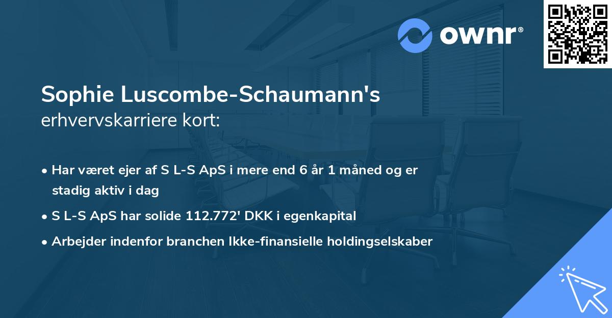 Sophie Luscombe-Schaumann's erhvervskarriere kort