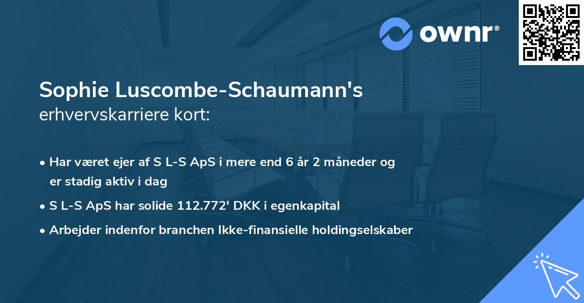 Sophie Luscombe-Schaumann's erhvervskarriere kort