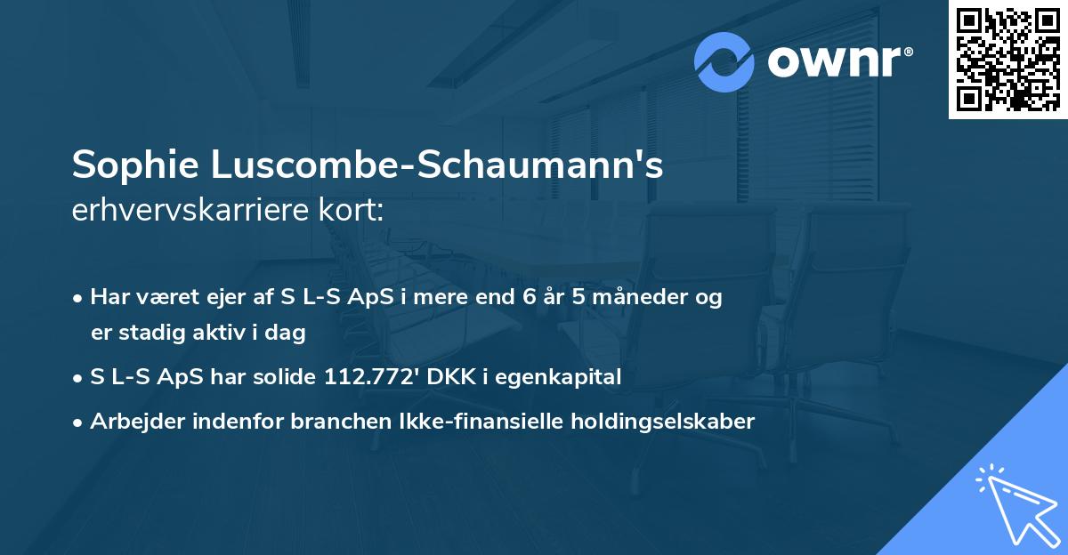Sophie Luscombe-Schaumann's erhvervskarriere kort