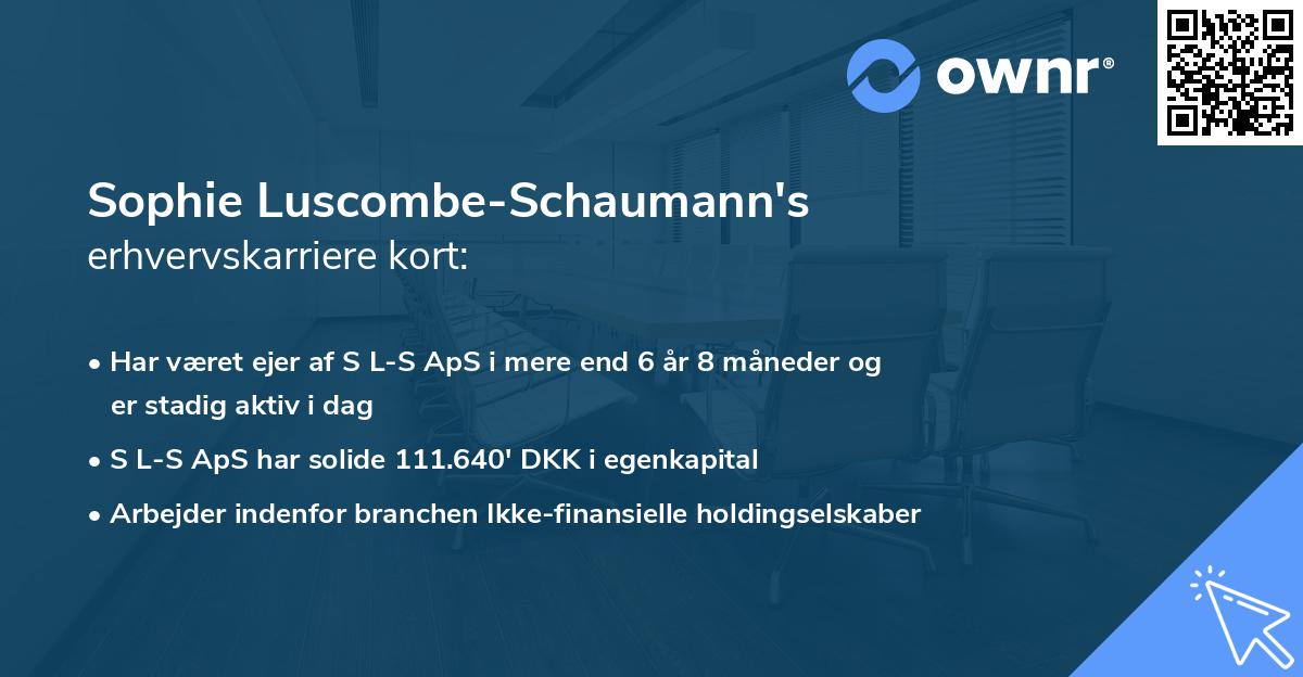 Sophie Luscombe-Schaumann's erhvervskarriere kort