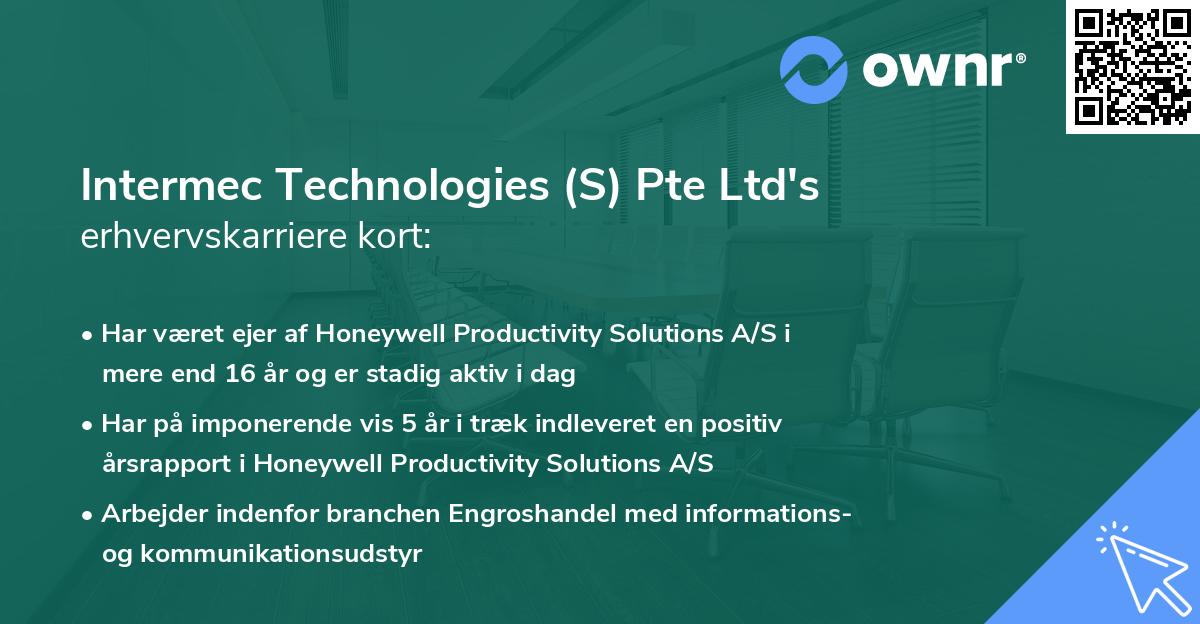 Intermec Technologies (S) Pte Ltd's erhvervskarriere kort